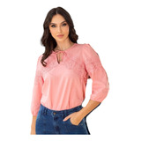 Bata Feminina Manga 3 4 Cor Rosa Com Guipir 