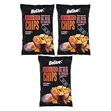 Batata Doce Chips Sal Rosa Sem Glúten Belive Contendo 3 Pacotes De 50g Cada