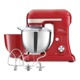 Batedeira Planetária Philco Turbo 600w Inox 127v Vermelha