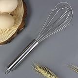 Batedor De Ovos 6 Fios 25cm Bate Massas Bolos Foet Fue Profissional Inox