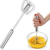 Batedor Fue De Claras Ovos Giratório Bolos Cremes De Aço Inox Universal 35cm