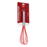 Batedor Manual Fuê De Silicone Com Cabo Em Inox 25cm Clink
