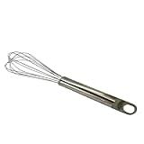 Batedor Manual Premium Em Aço Inox- 31cm- Fouet Para Claras De Ovo Em Neve- Massas E Cremes- Design Moderno