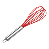 Batedor Ovos Bolo De Silicone Fouet Fuê Cabo Inox Clara Neve