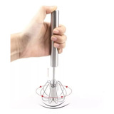 Batedor Ovos Clara Semi Automático Fouet Profissional Inox