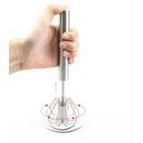 Batedor Ovos Clara Semi Automático Fouet Profissional Inox