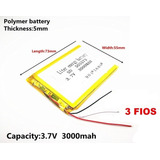 Bateria 3 Pecas Tablet Foston Fs m3g796 Gt 3 Fios 3000 Mah