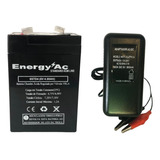 Bateria 6v 4ah Carregador 6v 800mah Garras Bivolt 110 220v