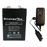 Bateria 6v 4ah Carregador 6v Moto Elétrica Bandeirantes
