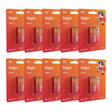 Bateria 9v Volts Zinco Carbono Caixa C 10 Unidades Elgin