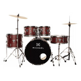 Bateria Acústica Michael Trinity Matte Red Bumbo 20