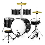Bateria Acústica Musical Infantil Bumbo 2 Tons Com Banco