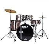 Bateria Acústica Nagano Onix Smart Silver DSR Bumbo 22 Completo C Banco E Pratos