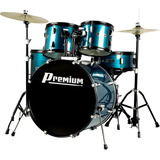Bateria Acústica Premium Dx722 Bl Azul Completa Cor Azul Bumbo 22