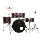 Bateria Acústica Trinity Dmt220 Wine Red