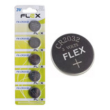 Bateria Botão Cr 2032 Flex 3v Com 5 Unidades Cmos E Nfe