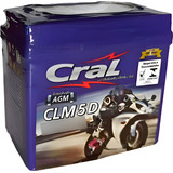 Bateria Cral Moto 12v 5ah Honda Pop Bros 125 150 160 Crf 150