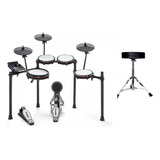 Bateria Eletrônica Alesis Nitro Max Kit 8 Peças Banco