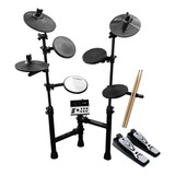 Bateria Eletrônica Com 7 Pads 2 Pedais Par De Baquetas