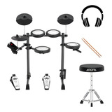 Bateria Eletrônica Portátil Aroma Tdx 18 De 10 Corpos Elétrica Banco Fone Bluetooth