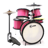 Bateria Infantil Acústica Luen Pop Kids Rosa Chimbal