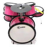 Bateria Infantil Acústica Luen Pop Kids Rosa Reforçado