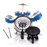 Bateria Infantil Com Banquinho Importway Musical C Baquetas