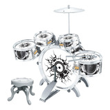 Bateria Infantil Rock Party Com Banquinho Banqueta Meninos