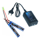 Bateria Lipoly 7 4 1100mah Airsoft Carregador Lipo L3 Leão