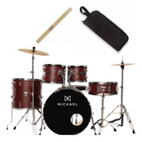 Bateria Michael Trinity Amadeirada Mrd 22 Completa Brinde