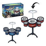 Bateria Mini Infantil 8 Peças Rock Star Brinquedo Drum Bass