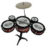 Bateria Musical Infantil Mini Jazz Drum Tambor Baquetas Prato Brinquedo Educacional