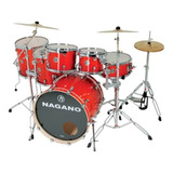 Bateria Nagano Concert Full Lacquer Er Smoke Red 3 Tons