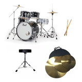 Bateria Pearl Roadshow Bumbo 22 Ferragens Banco Pedal Pratos