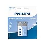 Bateria Power Alkaline Da Philips 9V Com 1 Unidade 6LR61P1B 59