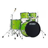 Bateria Tama Stagestar St52h5 bns Black Night Sparkle 22 Cor Lime Green Sparkle