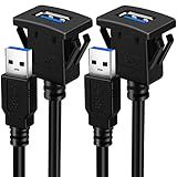 BATIGE Pacote Com 5 Cabos De Extensão Quadrada De Porta única USB 3 0 Para Carro Caminhão Barco Motocicleta Painel De 30 Cm
