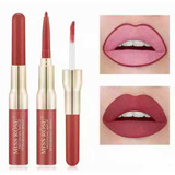 Batom Liquido Com Lapis Delineador 2 Em 1 Miss Rose