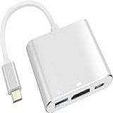 Battony Adaptador USB C Para HDMI Adaptador USB Tipo C Conversor AV Multiportas Com Saída HDMI 4K Porta USB C E Porta De Carregamento Rápido USD3 0 Compatível Com MacBook Pro Air