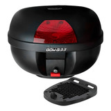 Bau Bauleto Moto 33 Litros Gow Preto C base Parafusos