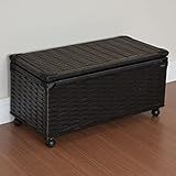 Baú Brinquedo Cesto Roupa Fibra Sintética C Rodinha 60x30x30 Preto