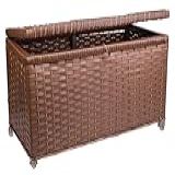 Baú Caixa Organizadora Roupas Brinquedos Decoração Fibra Sintética 70x40x40 Palha Indiana 