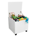 Baú Cesto Organizador Porta Brinquedo Quarto Sala Cor Branco
