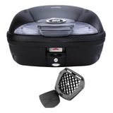 Baú Givi 45 Lt Tras Simply Monolock Fumê Com Base E450nt