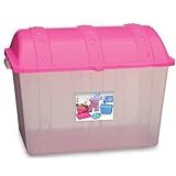 Baú Infantil 43L Translúcida Rosa