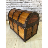 Baú Pirata Grande 50x30x40 Madeira De Cedro