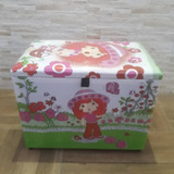Baú Puff Moranguinho Caixa Estofado Infantil 60 Cm Criança