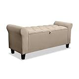 Baú Recamier Banco Calçadeira Capitonê 130 Cm Para Casal Dubai LH Móveis Suede Cappuccino