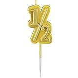 BBTO Vela De Meio Aniversário- Enfeite De Bolo De 1-2 Ano Para Decorações De Festa De Aniversário De Meio Ano De Idade Do Bebê -ouro-