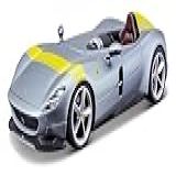 Bburago Ferrari Monza SP1 Model Car In Scale 1 43 Ferrari Signature Edition Hard Case 10 Cm Silver Yellow 18 36912S